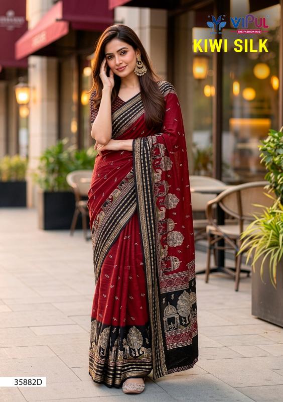 Vipul kiwi silk saree wholesale surat